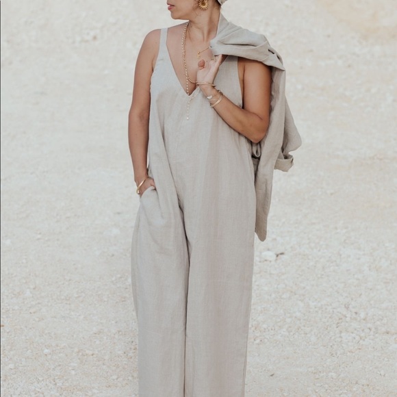 Myrah Penaloza Pants - Flax Linen Kundalini Jumpsuit, **PRICE FIRM**